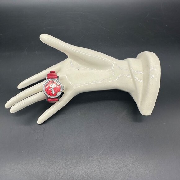 Vintage Dancing Snoopy Watch Red Dial Mid Century Kids Retro Untested As Is - Picture 2 of 11